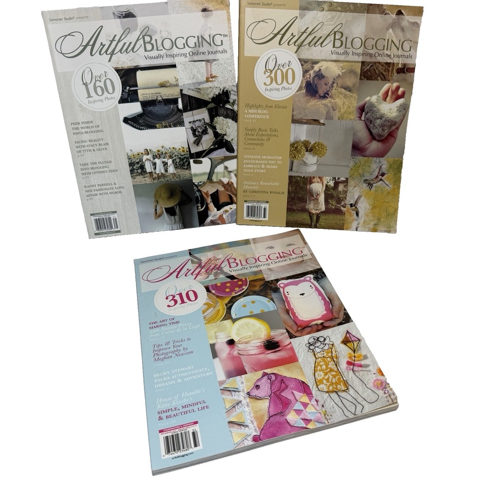 Somerset Studio Artful Blogging Magazine Lot of 3 from 2013 2017 Online Journals
